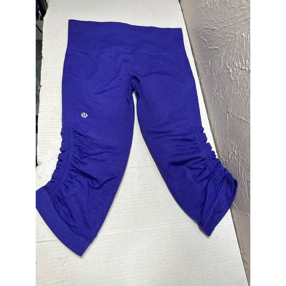 Lululemon In The Flow Crop II Purple Yoga Tight Legging Women’s Size 6 - Picture 2 of 5